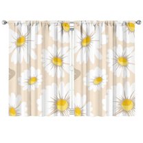 Soft Floral Curtains 2 Panels 42x63 Inch Rod Pocket Blackout Drapes for Bedroom, Living Room or Kitchen