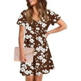 thumbnail image 4 of Patlollav 2025 Womens Fashion Summer Print Short-Sleeved V-Neck Casual Dress, 4 of 6