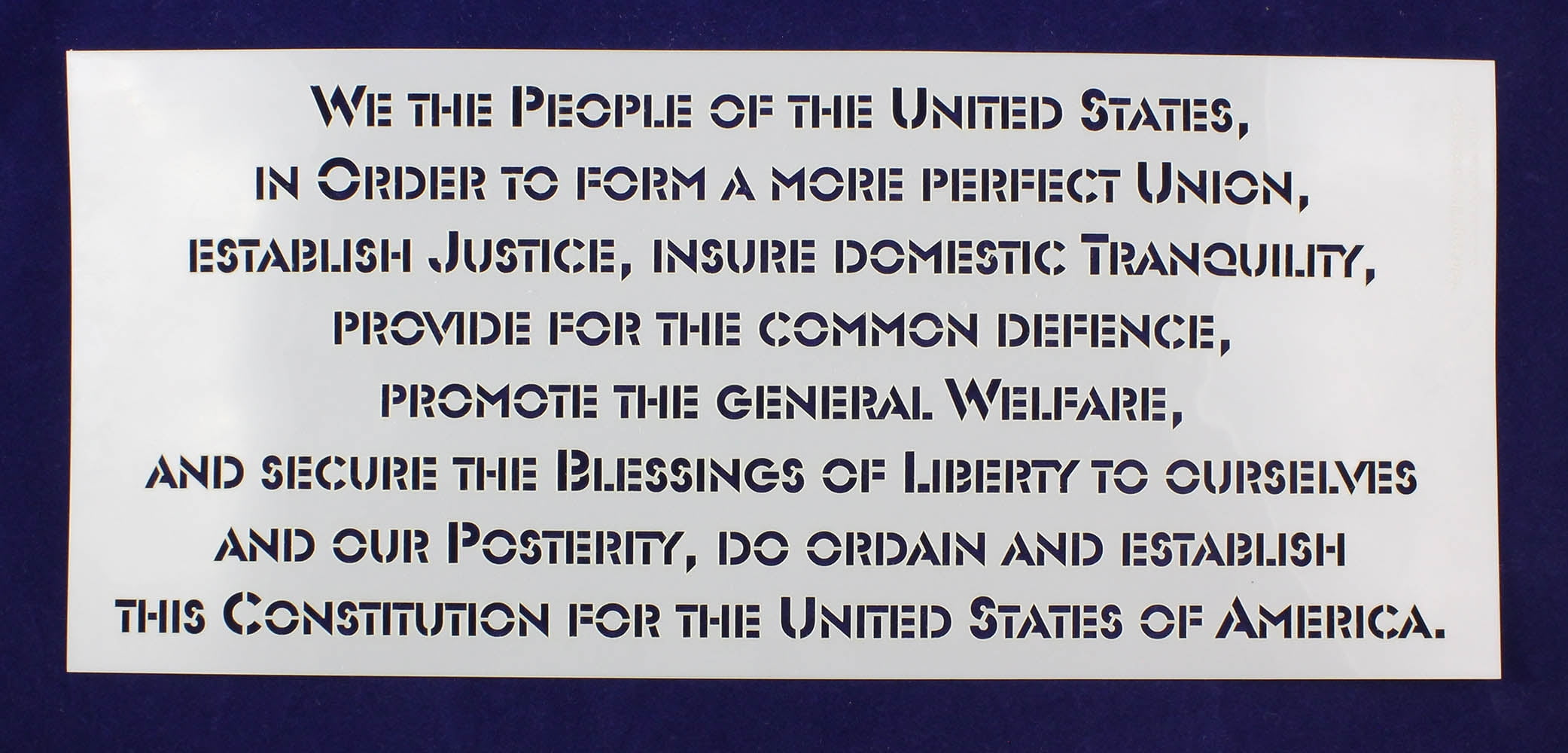 Preamble of US Constitution 19 x 8.25 Inches
