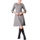 thumbnail image 2 of Vestido de Cuello Peter Pan para Mujeres Hobemty, Manga 3/4, A Line, Elegante, Ropa de Trabajo, M Gris, 2 of 5