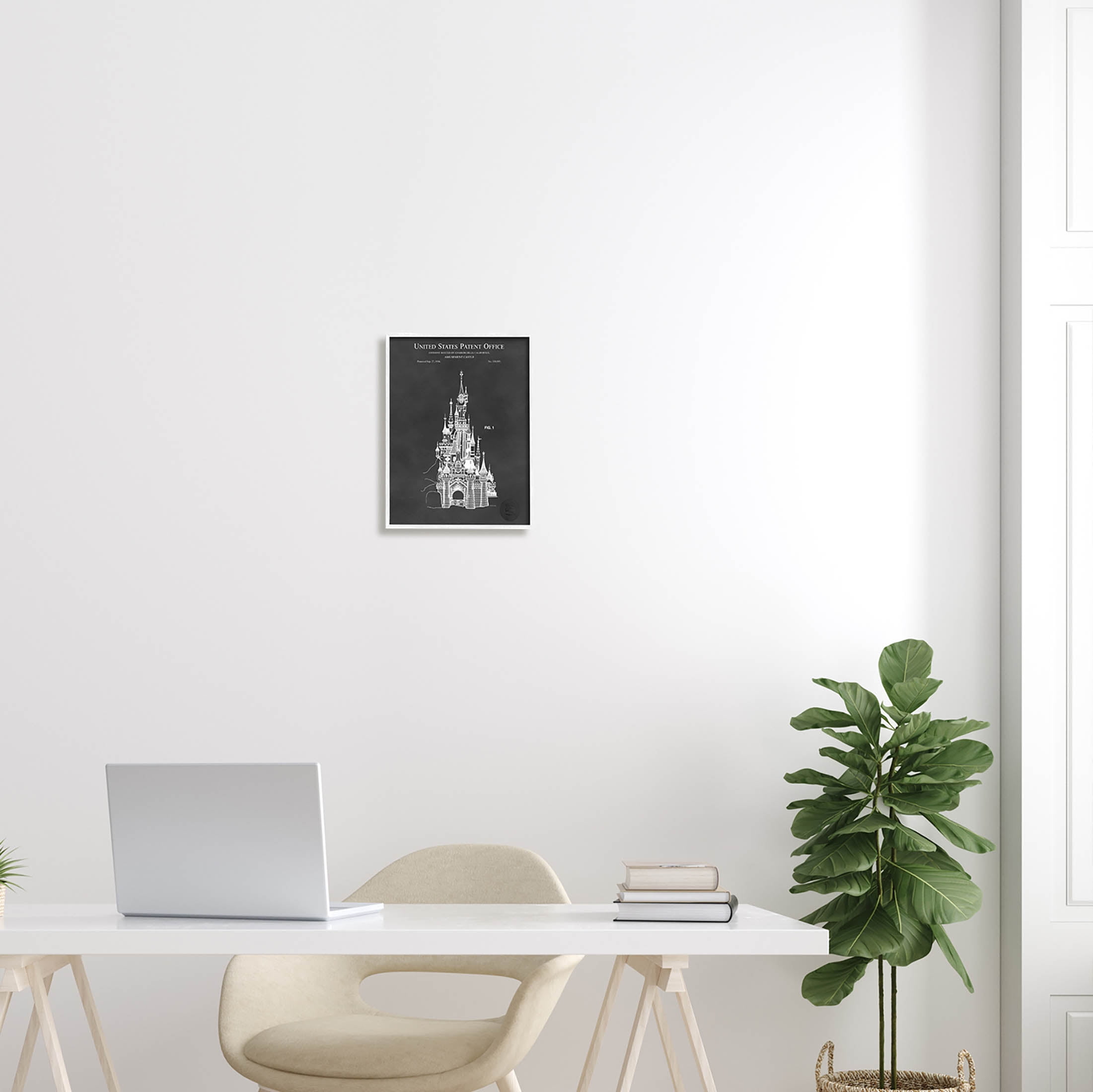Stupell Industries Detailed Castle Diagram Chart Graphic Art White Framed Art Print Wall Art, Design by Karl Hronek