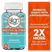 Align Probiotic Gummies, Digestive De-Stress & Ashwagandha, Dietary Supplement, Unisex, 50 Count