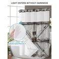 thumbnail image 6 of No Hook Shower Curtain with Snap-in Liner, Vintage Gate Waterproof Fabric Bathroom Curtains, Farmhouse Wooden Grain Shabby Chic Door Bath Curtains & Mesh Top Window Stall 48"x72", 6 of 9