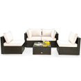 thumbnail image 2 of 5PCS Patio Rattan Furniture Set Cushioned Sofa Chair Coffee Table HW67243 My Lux Decor Round, 2 of 10