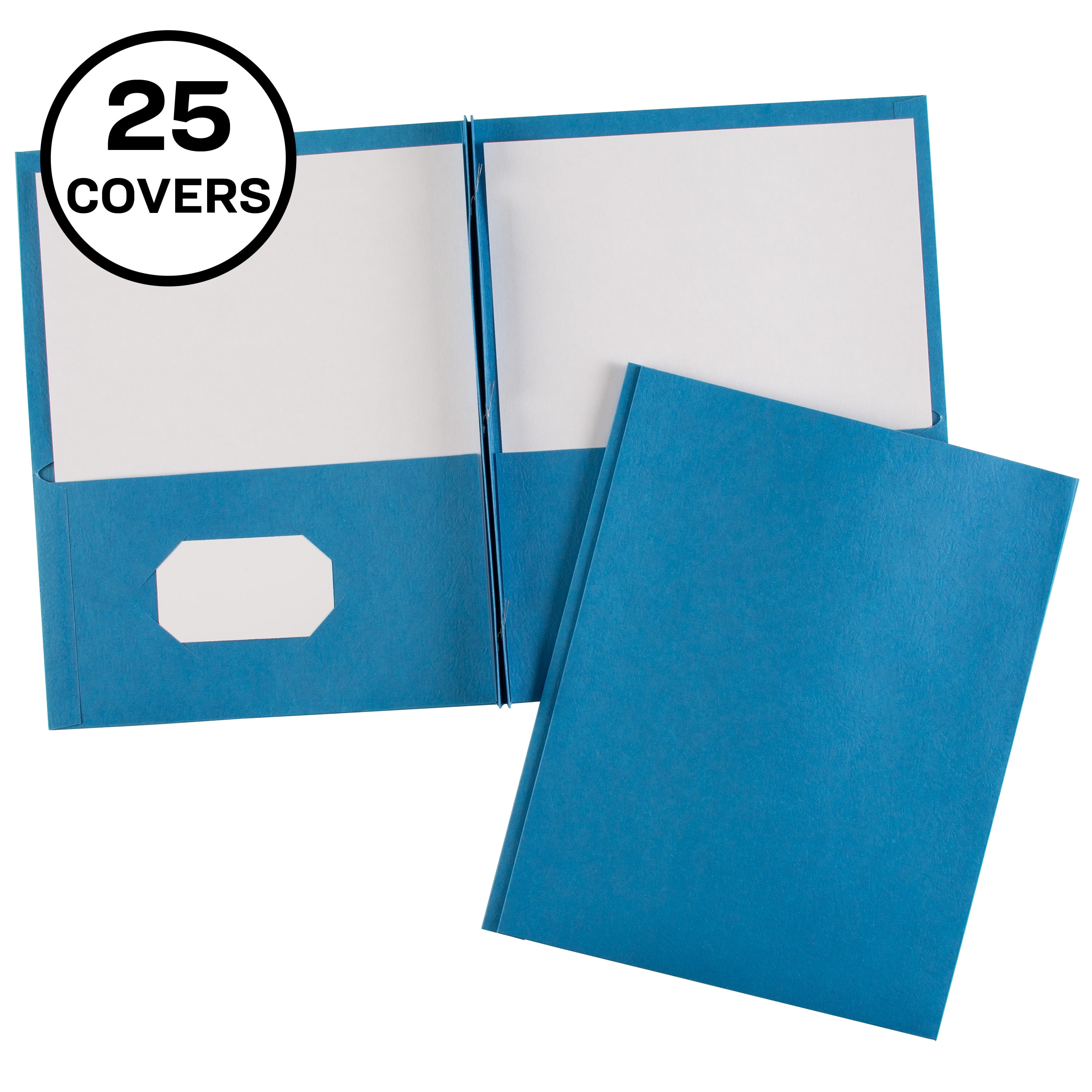 Avery Two Pocket Folders with 3 Prong Fasteners, Holds 70 Sheets, 25 Light Blue Folders (47976)
