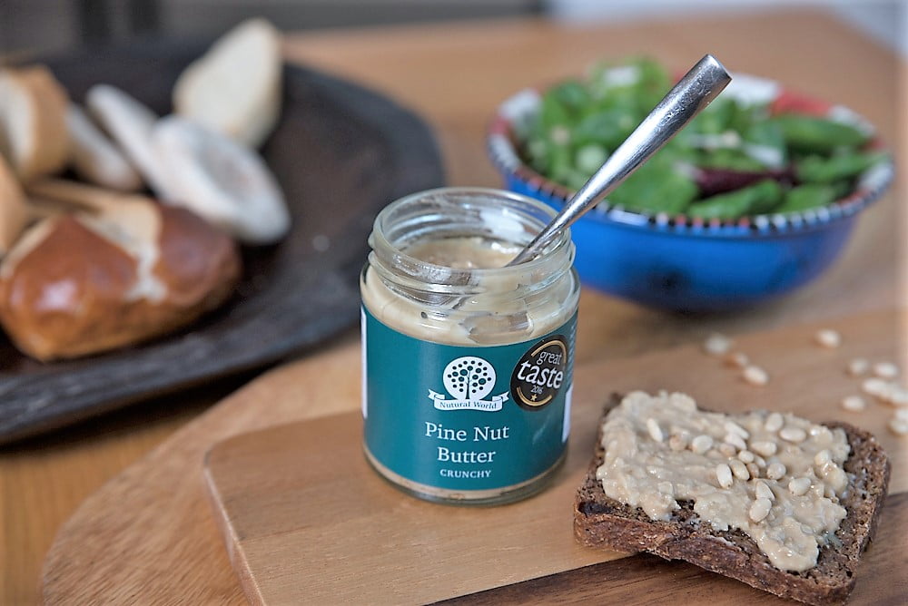 Nutural World - Crunchy Pine Nut Butter 6 oz (170g) - Great Taste Award Winner - Pure 100% Single Ingredient - Vegan, Kosher, Sugar-Free