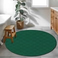 thumbnail image 3 of Small Round Rug 3Ft Washable Non-Slip, Dark Green Plaid Circle Area Rugs for Living Room Bedroom, Country Vintage Abstract Striped Lattice Indoor Floor Mats Carpet Runner for Home Decor, 3 of 8