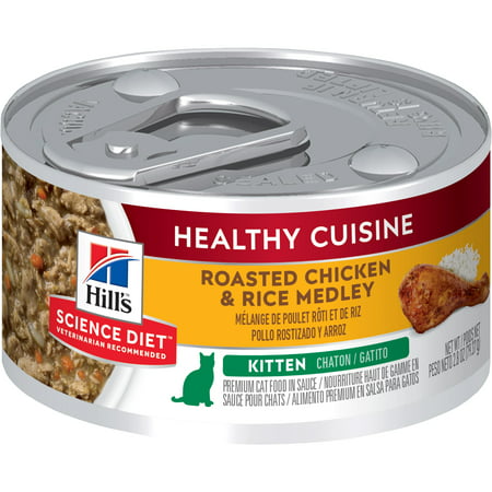 (24 Pack) Hill's Science Diet Healthy Cuisine Kitten Roasted Chicken & Rice Medley Wet Cat Food, 2.8 oz.