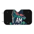 thumbnail image 7 of Haiem Hungry Tyrannosaurus Car Windshield Sun Shade - Blocks UV Rays Sun Visor Protector, Sunshade to Keep Your Vehicle Cool, Universal Fit SUV Van Sedan-Small, 7 of 7