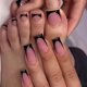 thumbnail image 2 of Set de uñas postizas NHIXK de 60 piezas con punta francesa negra, forma cuadrada, 2 of 7