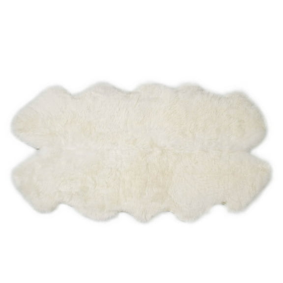 Genuine Sheepskin Rug Extra Soft Natural Pelt Natural , Four Pelt 4' x 6'