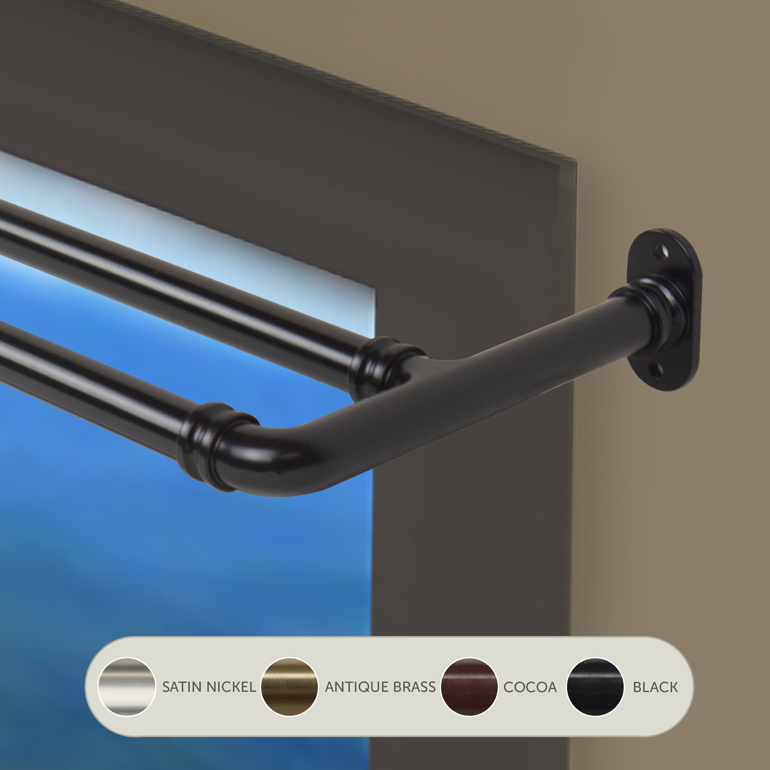 Domovina 5/8inch Blackout Double Curtain Rod/ Towel Bar