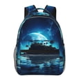 thumbnail image 1 of Easygdp Hawaiian Beach Pirate Moon Mochila Ergonómica Versátil para Laptop - Múltiples Bolsillos, Correas Ajustables, Unisex para Escuela, Viajes y Actividades al Aire Libre-One Size, 1 of 5