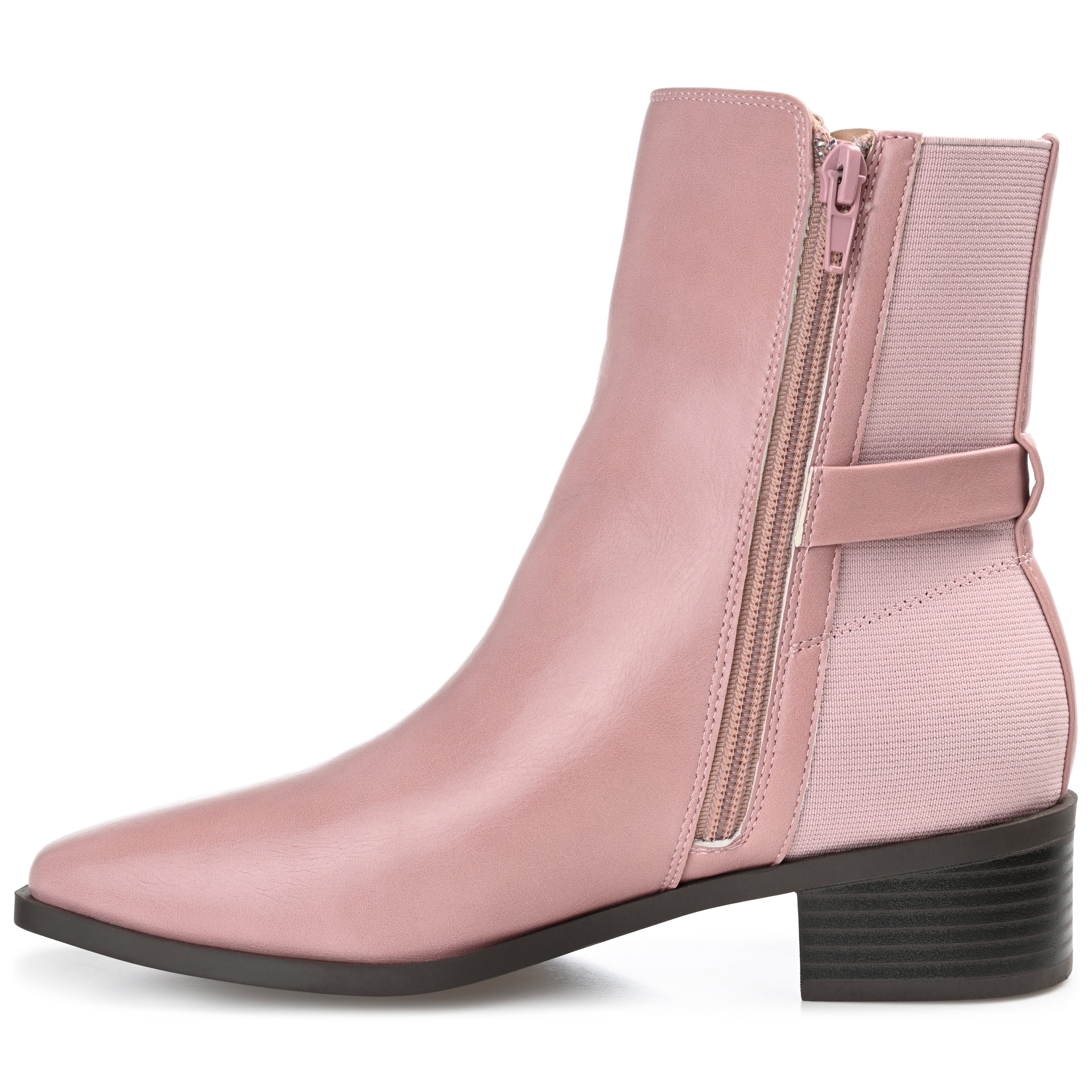 Journee Womens Aubrie Inside Zip Stacked Heel Booties, Widths Available