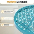 thumbnail image 5 of Ktaxon Folding Side Table, Patio Small End Table with X-Shaped, Outdoor Metal Floral Pattern Table for Balcony  Porch Backyard Deck, Blue, 5 of 9