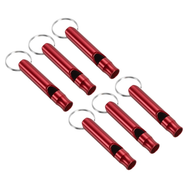 Unique Bargains Sifflet de Survie, Lot de 6 Sifflets de Sécurité Sonores pour la Randonnée, Rouge
