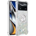 thumbnail image 6 of Glitter Case for Xiaomi Poco X4 Pro 5G, Bling Sparkle Floating Liquid Soft TPU Cushion Fashion Girly Women Girls Clear with Ring Holder Phone Cover for Xiaomi Poco X4 Pro 5G  Silver, 6 of 12