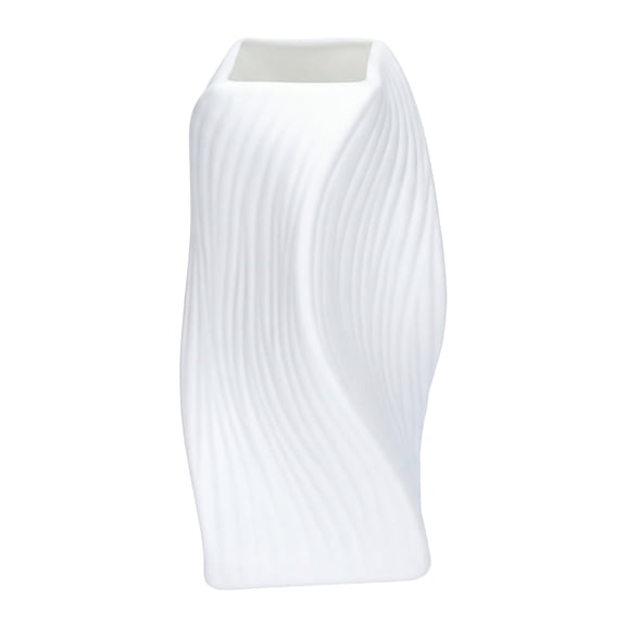 Unique Bargains Clear Plastic Bud Modern Flower Vase White 3.1" x 3.1" x 6.3"