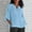 Light Blue #2, variant on XWSHYW Women's Plus Size Tops Casual Three-Quarter Sleeve V Neck Solid Loose Tee Tops, Sizes S-2XL
