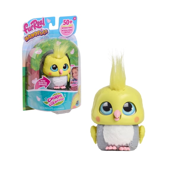 furReal Handfuls Chirps the Cockatoo, 3.5 inch Interactive Cockatto toy, Boys and Girls Ages 4 up