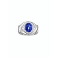 thumbnail image 6 of RYLOS Rings for Women Silver Ring XOXO Hugs & Kisses 9X7MM Gemstone & Diamond Ring Blue Star Sapphire Jewelry for Women Size 6, 6 of 7