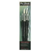 Creative Mark Pro Stroke Premium White Chungking Hog Bristle Artist Paint Brush - Round Set of 5 - Natural Bristle Brush w/ Great Control Suitable for Oils, Watercolors, Acrylics, Alkyds, Caseins