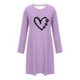 thumbnail image 4 of ZyeKqe Nightgown for Woman Short Sleeve Heart Printed Pajamas Dresses Soft Loose Comfy Sleep Shirts Ladies Nightwear, 4 of 6