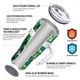 thumbnail image 2 of Stainless Steel Vacuum Insulated Tumbler - THILY 40 oz Coffee Travel Mug with Handle and Lids, Reusable, Sweat Proof, Keep Drinks Cold for 34 Hours or Hot for 12 Hours, Green Plants, 2 of 5