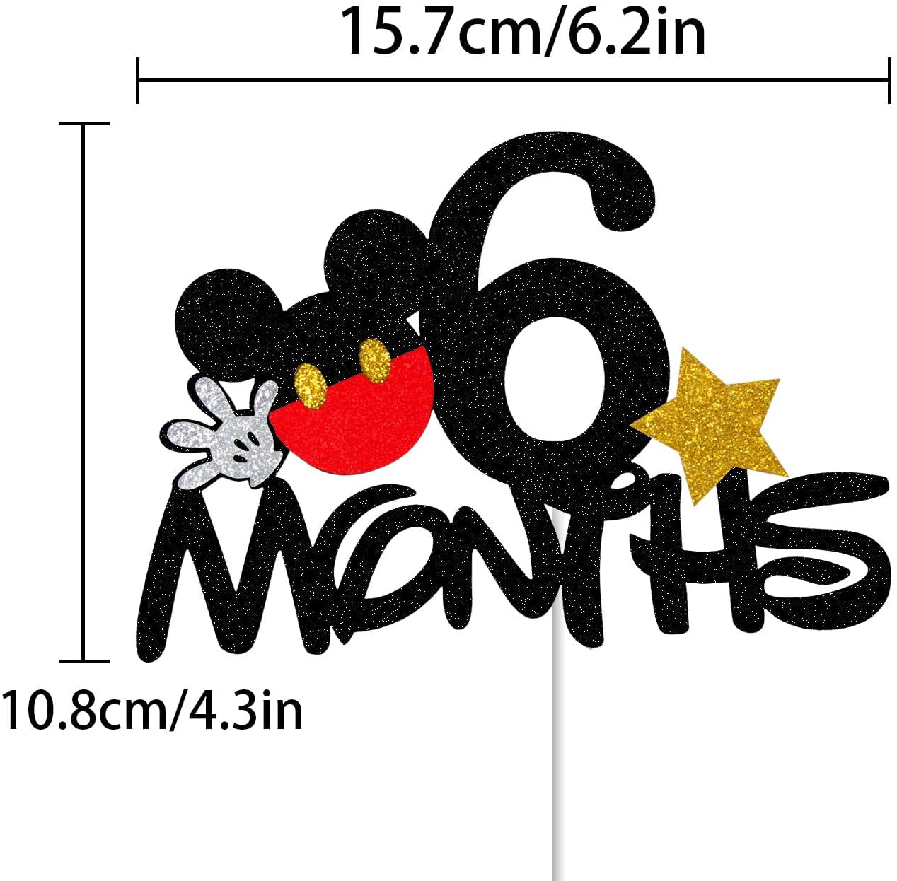Letromp Mickey Six Months Birthday Party Supplies Decorations, Mouse 6  Months Balloons, Mickey 1/2 Year Birthday Tablecover, Mickey Half Birthday  Cake