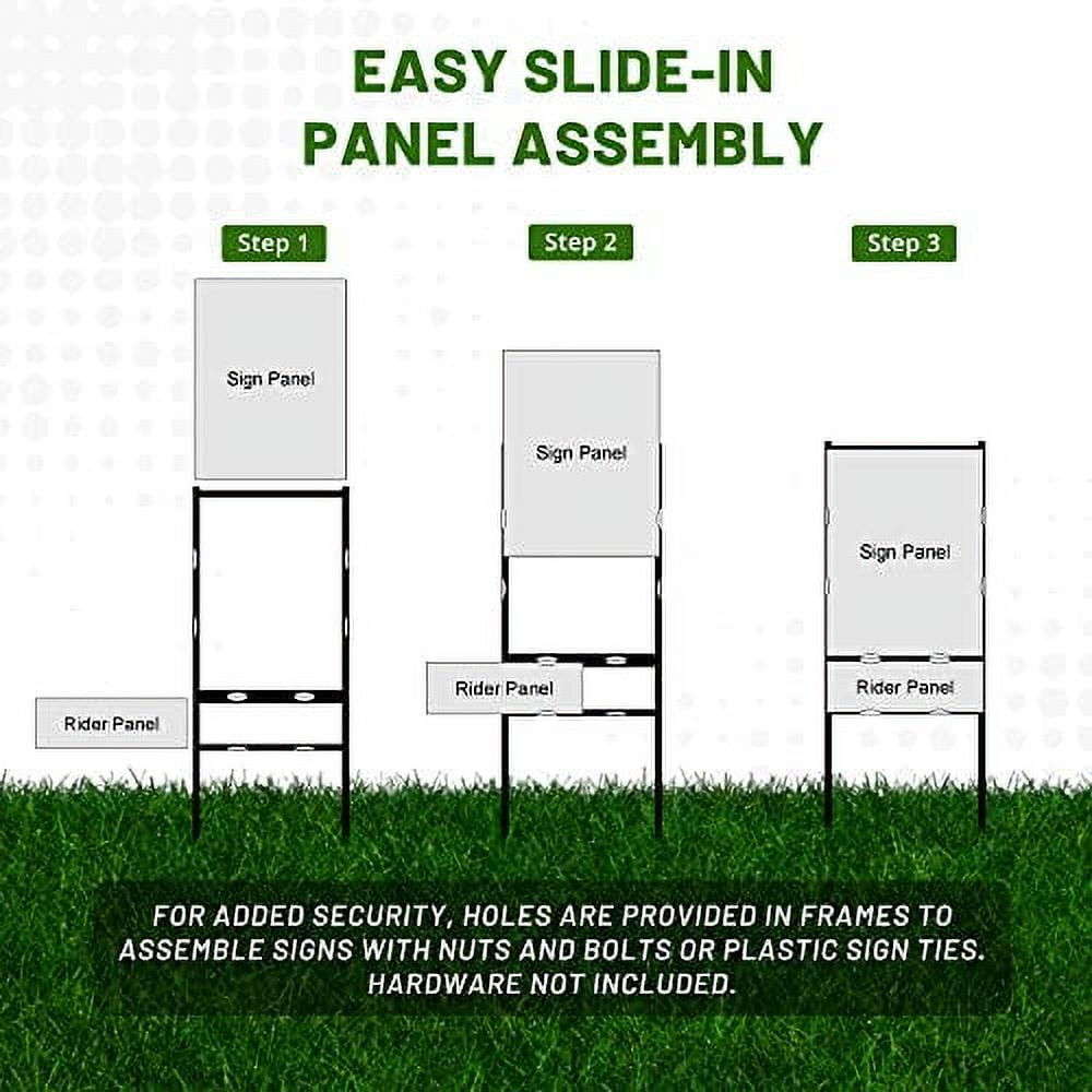 justsignframes Real Estate Yard Sign Stake Metal H Frame (1 Pack) - 24" x 24"