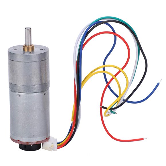 Moteur à Engrenages, Moteur en Acier Inoxydable à Grand Couple CC avec Codeur de Vitesse, Moteurs CC Réducteurs pour Appareils Intelligents, GA25?370(DC12V 500RPM)