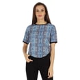 thumbnail image 1 of Inkmeso Round Neck Causal Tee Tops For Womens Printed Regular Fit High-Low Hem Top, 1 of 7