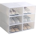 thumbnail image 1 of Cajas Organizadoras para Calzado Zapados Tenis Zapatillas Zapatera Apilable Color Blanco Practiksa  Kit de 6 piezas, 1 of 2
