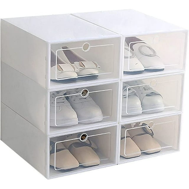 Cajas Organizadoras para Calzado Zapados Tenis Zapatillas Zapatera Apilable Color Blanco Practiksa Kit de 6 piezas