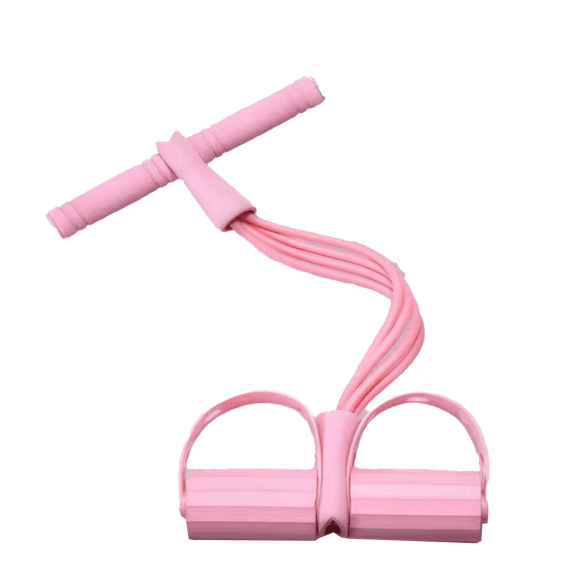 BESTSKY Pilates Equipment,6 Strong Elastic Rubber Tubes Stretching Equipment,Non-Slip Footrests & Foam Handles Pilates Bar,Pink