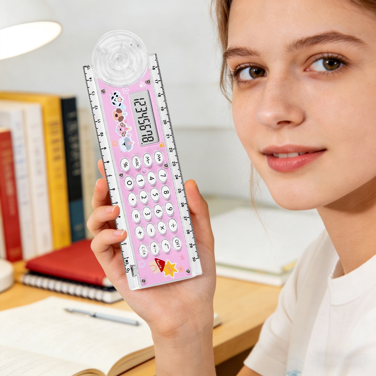 Werulen 2 In 1 Ruler Calculator,Portable MultiFunction,Ruler Calculator Combo,Office Math Measurement,Dual Function Calculator,Lightweight Ruler Tool,Easy Carry Office Supplies,Multipurpose