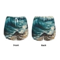 thumbnail image 3 of Susaid Blue Ocean Waves Print Women's High Waisted Running Shorts Quick Dry Athletic Gym Track Workout Shorts Zip Pocket-Medium, 3 of 7