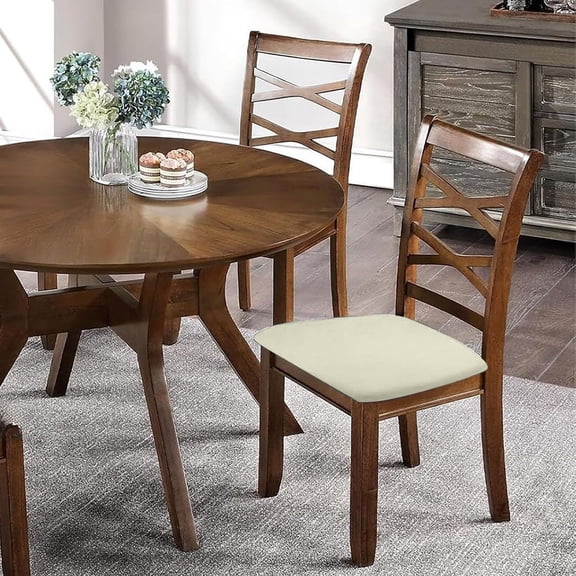 6 Pcs Stretch Elastic Chair Seat Covers, Removable Washable Chair Slipcover Compatible for Dining Room/Kitchen Chairs, Machine-Washable
