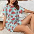 thumbnail image 4 of Sikiie Watermelon Womens Pajama Sets Short Sleeve Top With Pants Sleepwear 2 Piece Lounge Set4X-Large, 4 of 6