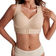 thumbnail image 4 of Bras for Women No Underwire Lifting Bra Cotton Bra for Women Older Womens Bras Comfort Bras Sleep Bras Push up Bra T-shirt Bras for Ladies Wireless Bras with Support and Lift,Beige,3XL, 4 of 9