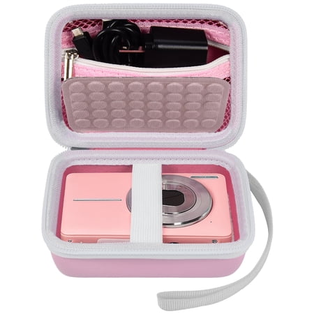 Digital Camera Case Compatible with CAMKORY for WONNIE Point & Shoot Cameras, Small Compact Camera Pouch for SD Card Accessories-Pink (Box Only)