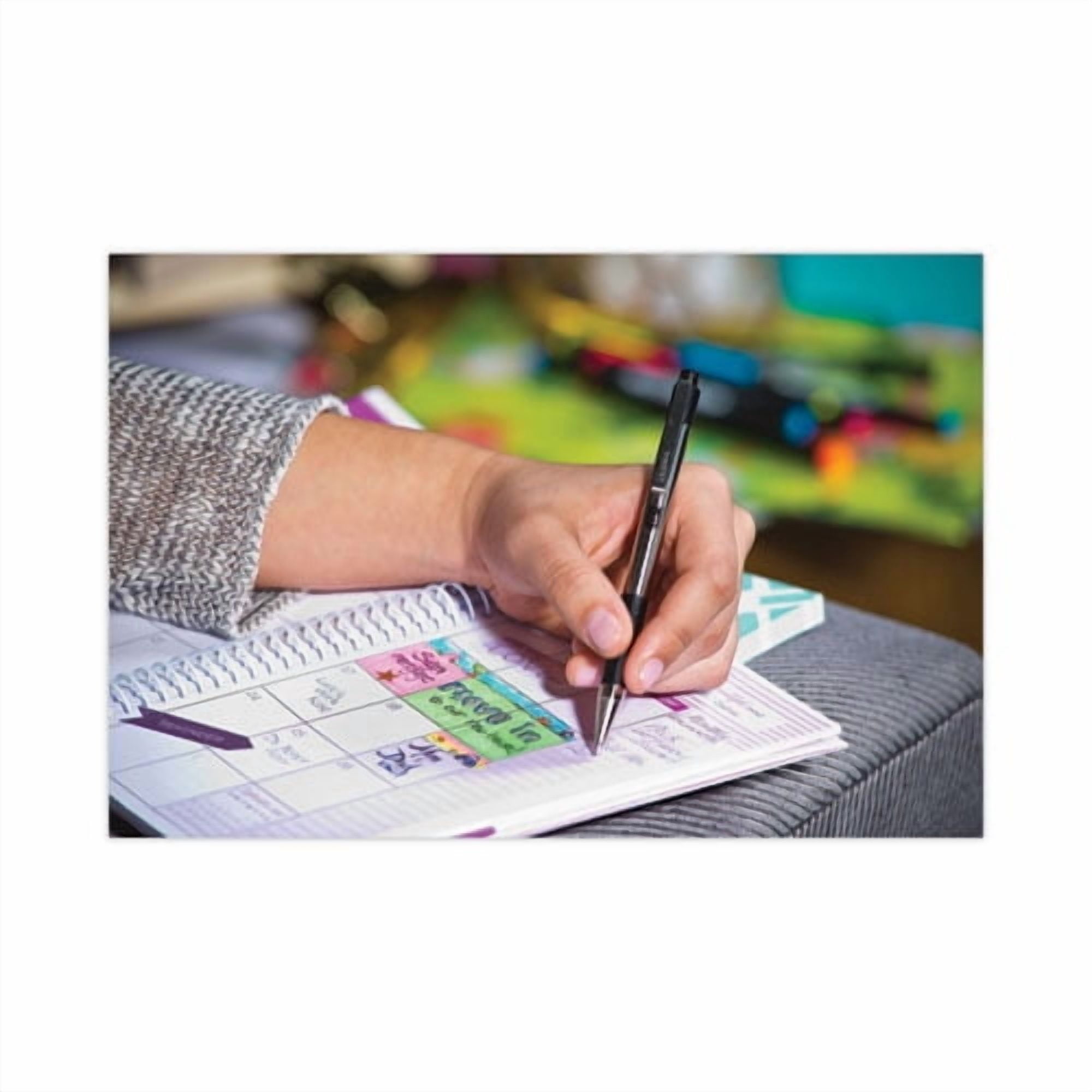 F-301 Ballpoint Pen, Retractable, Fine 0.7 Mm, Black Ink, Stainless Steel/black Barrel | Bundle of 2 Dozen