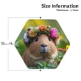 thumbnail image 2 of Bingfone Vintage Flower Crown Guinea Pig Leather Drinks Coasters with Set of 6,Suitable for Home Kitchen,Coffee Cup Coasters Home Gift, 2 of 7