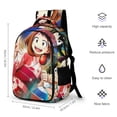 thumbnail image 2 of Anime My Hero Academia School Bag Laptop Backpack Bookbag Satchel Multipurpose Large Capacity Daypack Adjustable Travel Bag Rucksack, 2 of 6