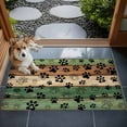 thumbnail image 4 of Sage Green Dog Paws 2x3 Door Mat Rug, Farmhouse Vintage Green Brown Wood Non-Skid Rubber Backing Large Rectangle Rugs - Living Room Bedroom Home Office, Indoor Floor Mat Carpets Washable Rug, 4 of 9