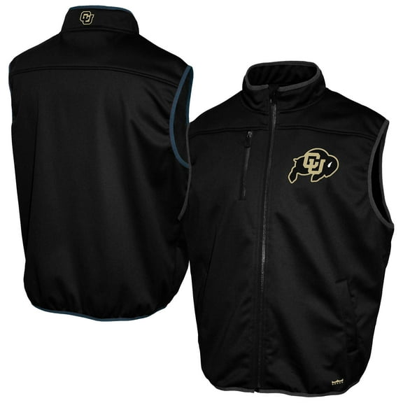 Men's Franchise Club Black Colorado Buffaloes Softshell Full-Zip Vest