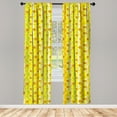 thumbnail image 4 of Ambesonne Yellow Flower Window Curtains, Narcissus Blossom, Each 28" W x 63" L, Yellow Apple Green, 4 of 4