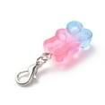 thumbnail image 5 of 10pcs Transparent Gradient color Resin Bear Pendant Decorations Lobster Clasp Charms Clip-on Charms for Keychain Purse Backpack Ornament Stitch Marker Mixed color 34mm, 5 of 5