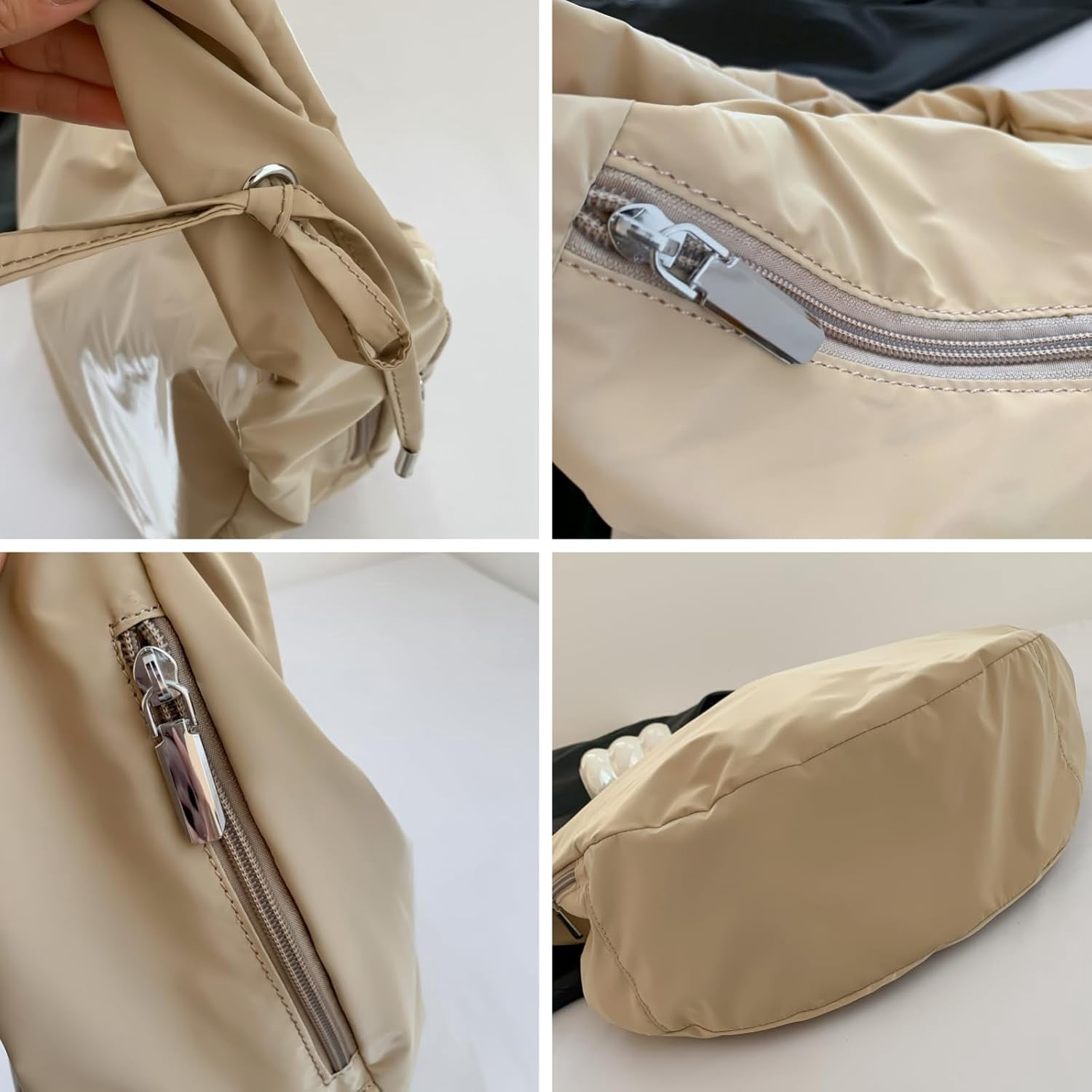 CoCoMangos Large Nylon Hobo Crossbody Bag for Women Sling Crescent Bag Trendy Shoulder Bag Casual Handbag Travel Purse
