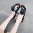 thumbnail image 5 of Puntoco Women Sandals Clearance，Women'S Bohemian Flower Wedges Slippers Summer Sandals Non-Slip Beach Shoes Blue, 5 of 6